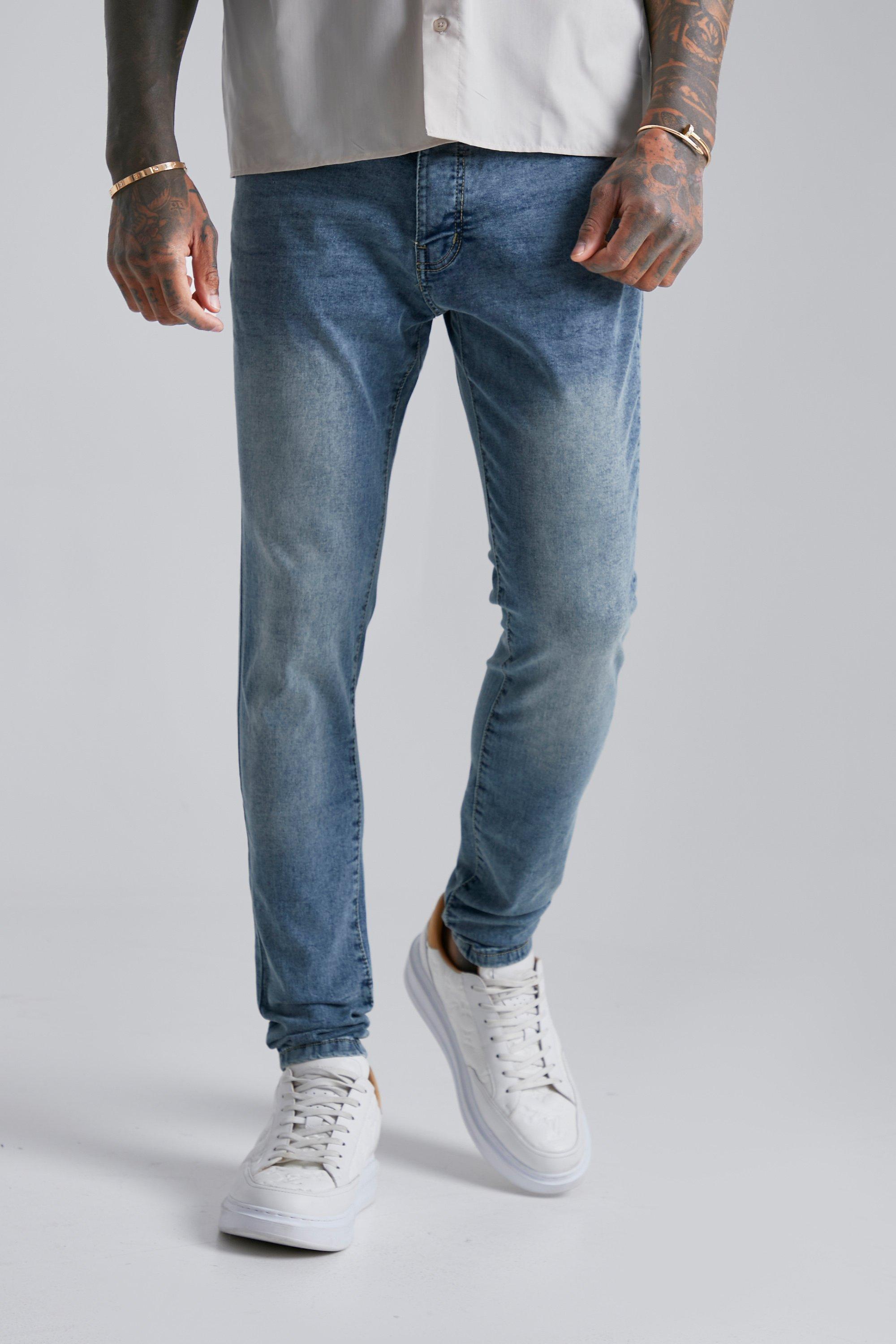 Mens Blue Skinny Stretch Jean, Blue
